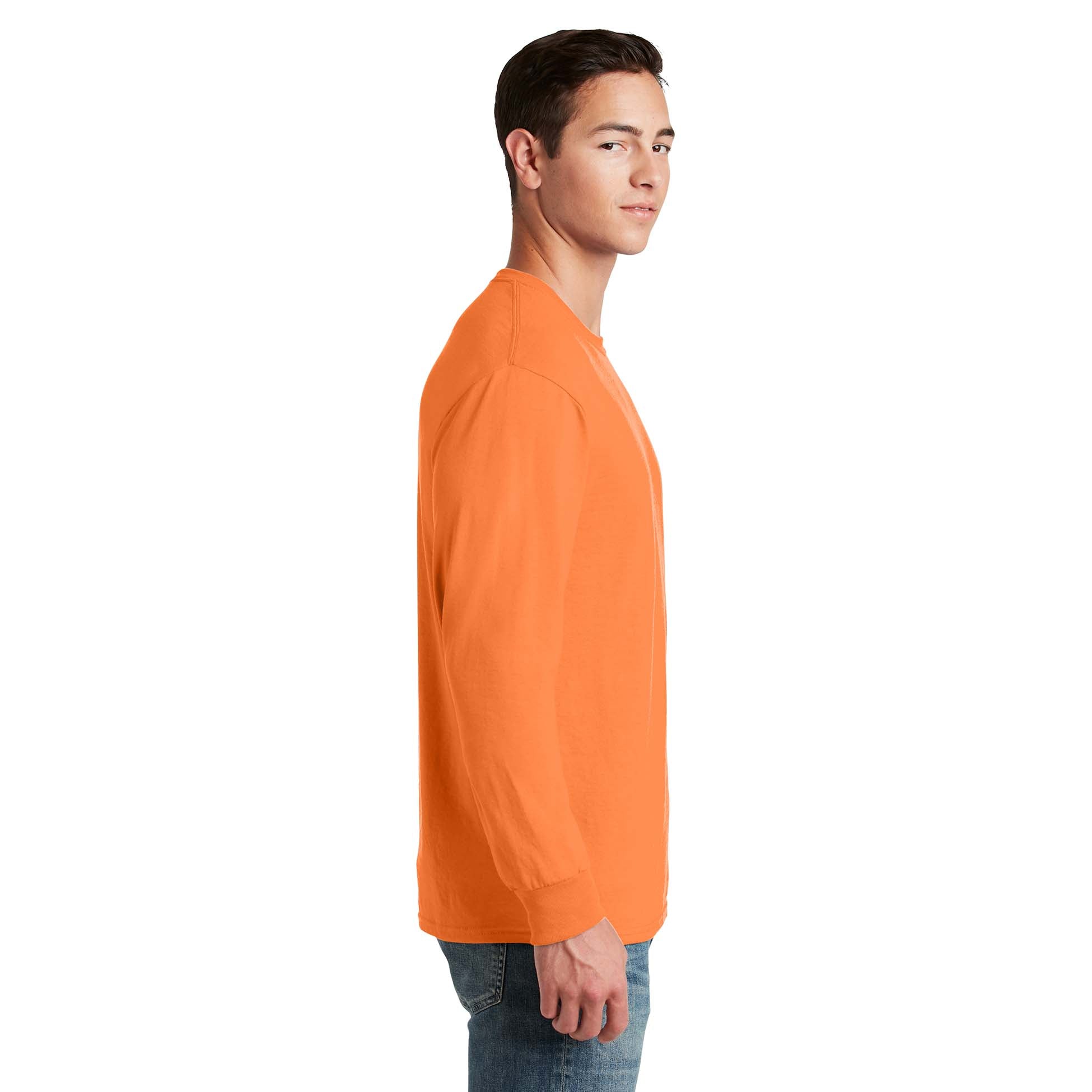 JERZEES® – Dri-Power® 50/50 Cotton/Poly Long Sleeve T-Shirt Safety Orange