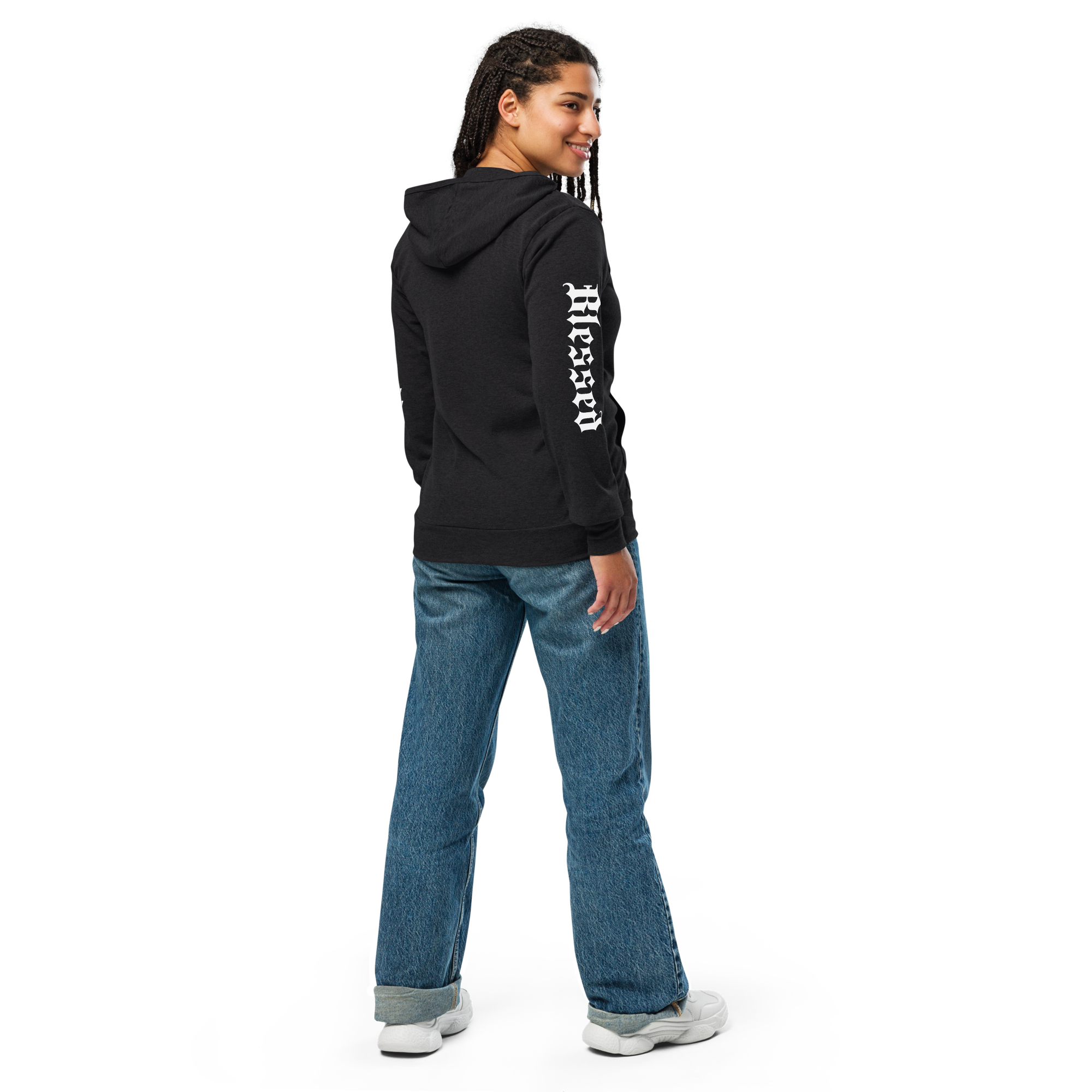 Highly Favored Women’s Full Zip Hoodie in Black