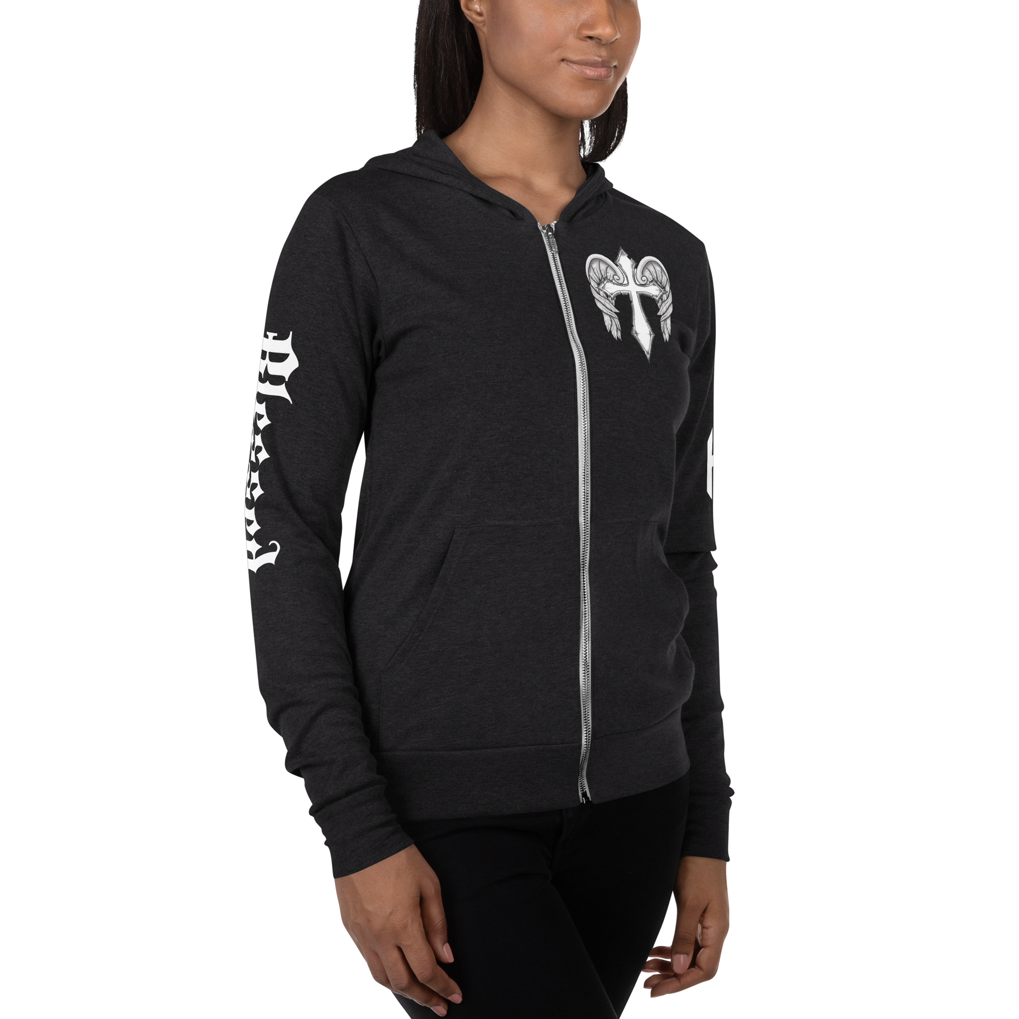 Highly Favored Women’s Full Zip Hoodie in Black